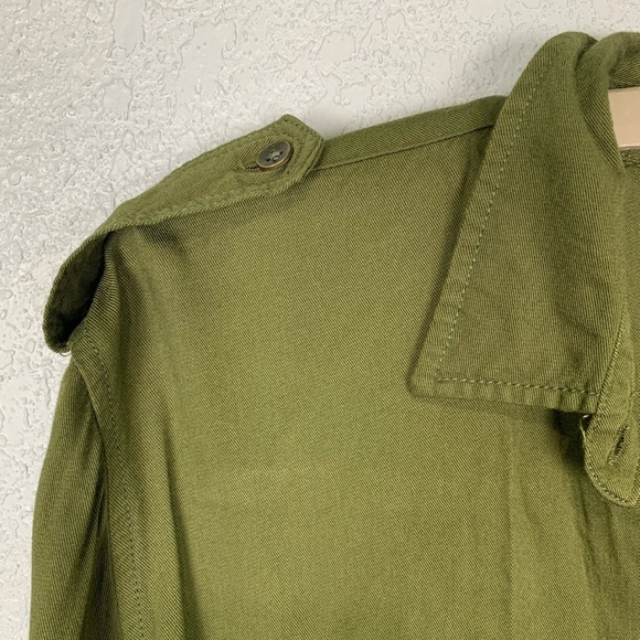 Life in progress army green button front shirt - Picture 3 of 7